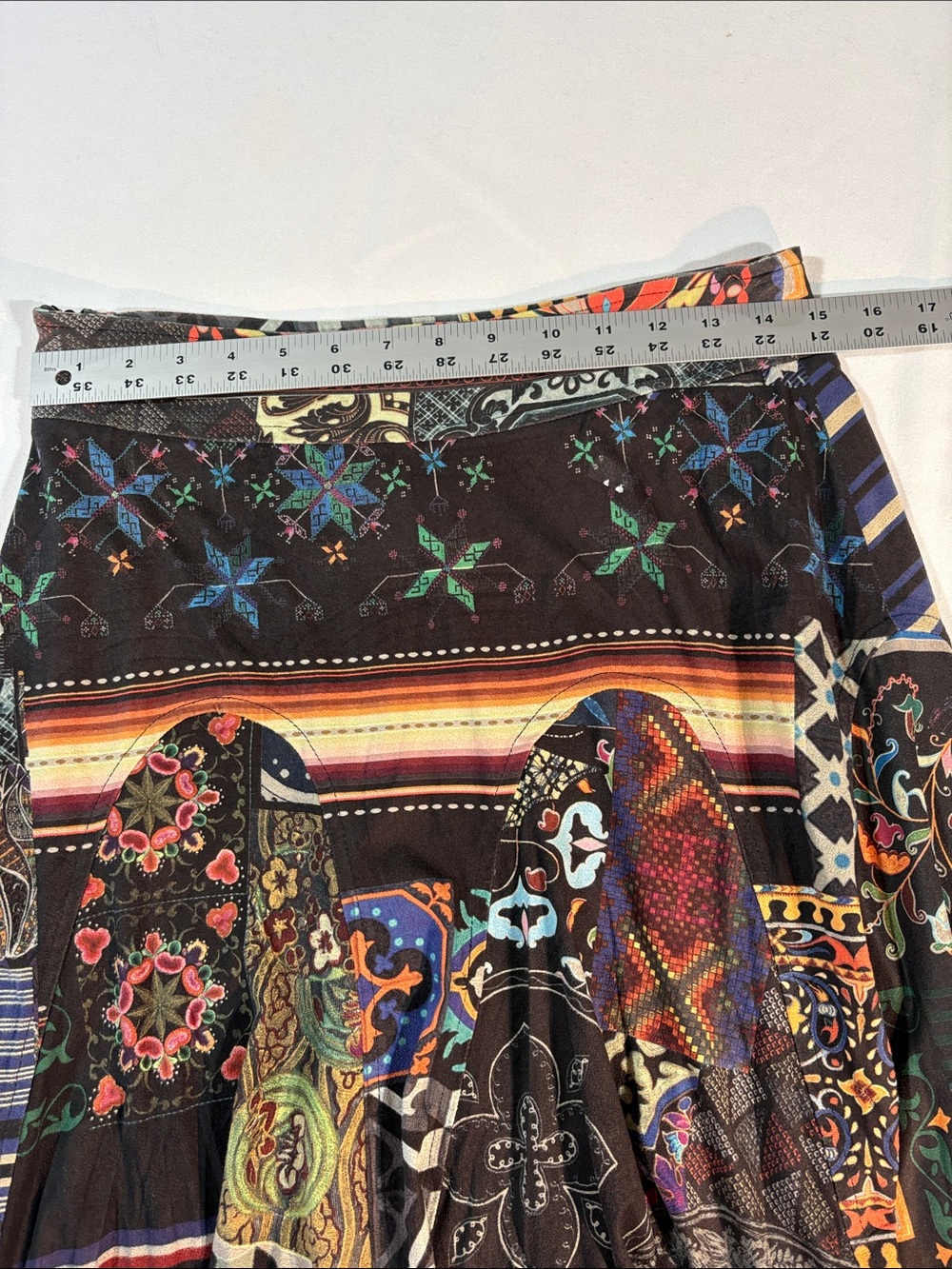 Desigual Skater Skirt size Medium Multicolor patchwork lined - Picture 9 of 15